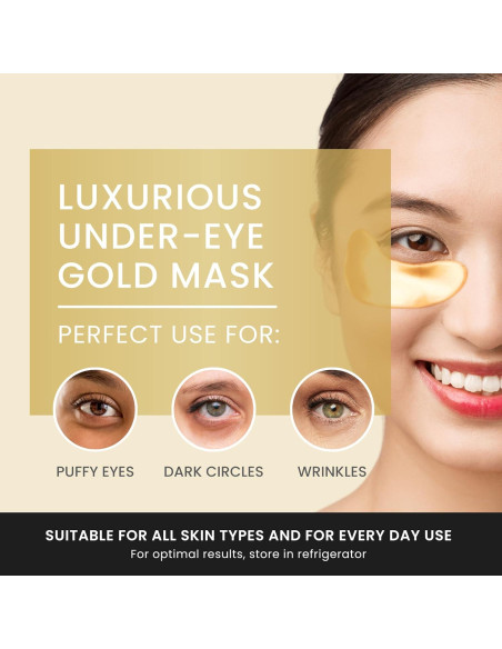 Parches para los Ojos de Oro 24K Top Fortune - 32 Pares