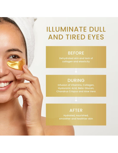 Parches para los Ojos de Oro 24K Top Fortune - 32 Pares