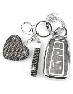 Funda de Llave YIKECASE para Toyota 4 Botones Corazón Negro