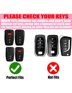 Funda de Llave YIKECASE para Toyota 4 Botones Corazón Negro 2