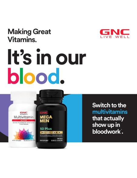 GNC Mega Men 50 Plus Multivitaminas 120 Comprimidos Salud Corazón
