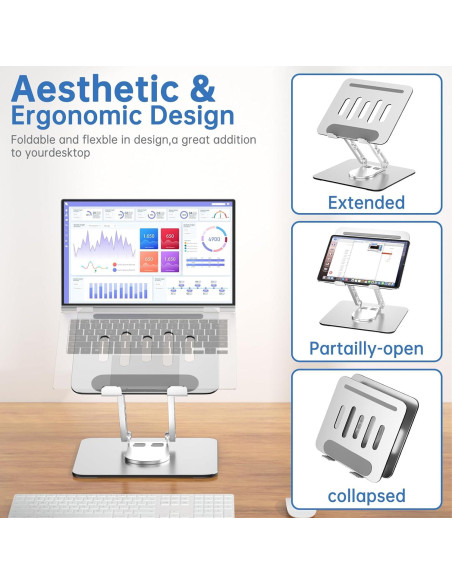 Soporte para Laptop Ajustable GleYo TM1 Ergonómico 30 cm