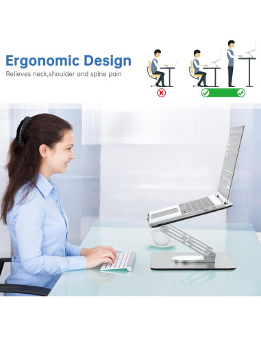 Soporte para Laptop Ajustable GleYo TM1 Ergonómico 30 cm