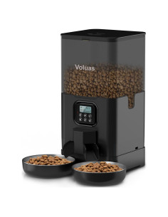 Dispensador Automático de Comida para Gatos Voluas 6L Doble