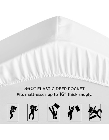 Sábana Ajustable Queen Bedsure Microfibra Ultra Suave 40.64 cm