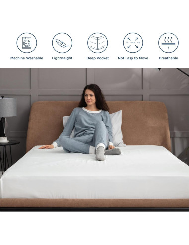 Sábana Ajustable Queen Bedsure Microfibra Ultra Suave 40.64 cm