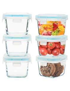 Contenedores de Vidrio SOACOAKO 6 Piezas 177ml Herméticos