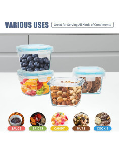 Contenedores de Vidrio SOACOAKO 6 Piezas 177ml Herméticos 2