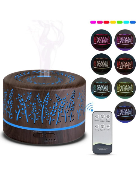 Difusor de Aromaterapia YONGYAO 500ml Ultrasónico Gris Difusor de Aromaterapia YONGYAO 500ml Ultrasónico Gris