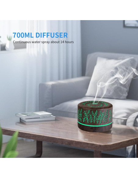 Difusor de Aromaterapia YONGYAO 500ml Ultrasónico Gris Difusor de Aromaterapia YONGYAO 500ml Ultrasónico Gris