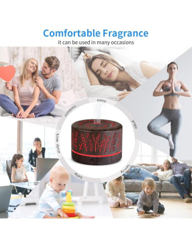 Difusor de Aromaterapia YONGYAO 500ml Ultrasónico Gris