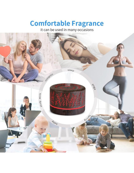 Difusor de Aromaterapia YONGYAO 500ml Ultrasónico Gris Difusor de Aromaterapia YONGYAO 500ml Ultrasónico Gris