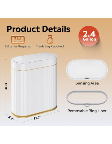 Cubo de Basura Automático WLIVE 9L con Sensor de Movimiento