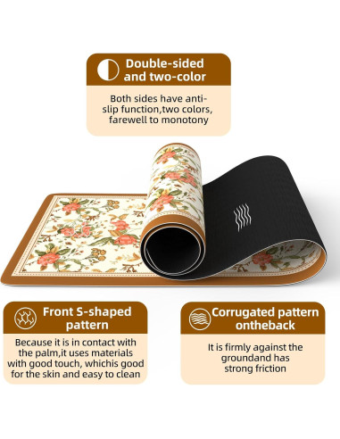 Esterilla de Yoga FOLAI 6mm Antideslizante Floral - 183x61cm