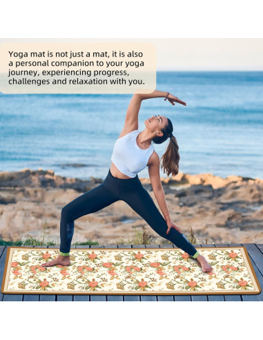 Esterilla de Yoga FOLAI 6mm Antideslizante Floral - 183x61cm