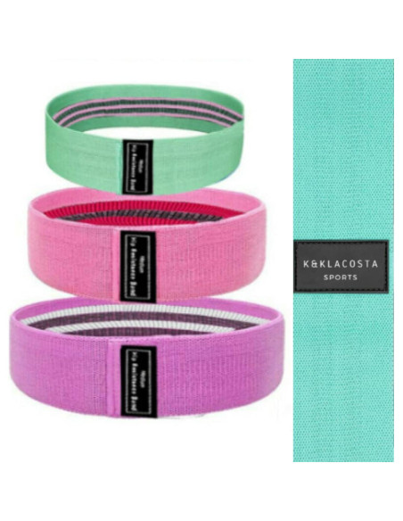Bandas de Resistencia K&KLACOSTA Set de 3 Niveles Antideslizantes