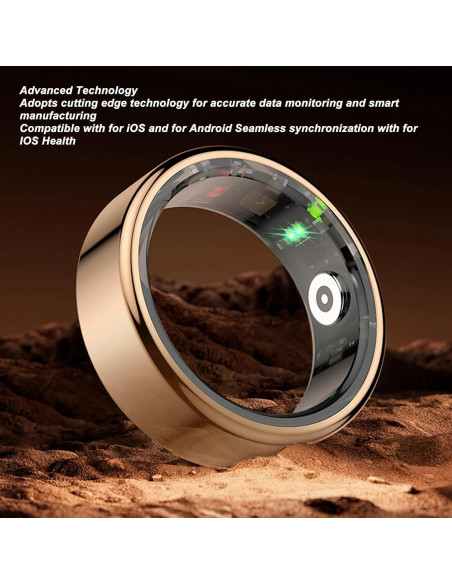 Anillo Inteligente ASHATA Fitness Monitoreo Sueño y Temperatura