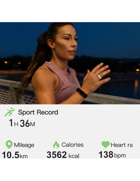 Anillo Inteligente ASHATA Fitness Monitoreo Sueño y Temperatura