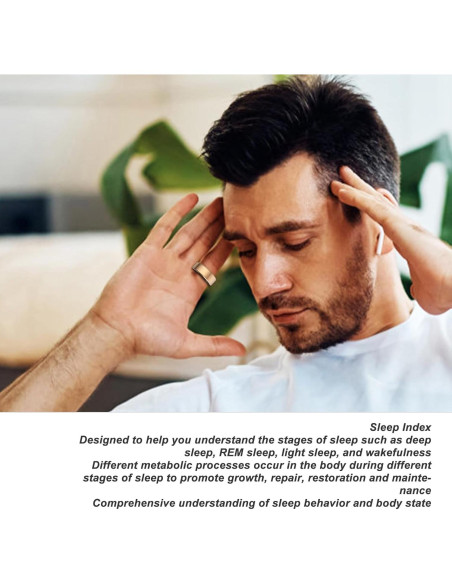 Anillo Inteligente ASHATA Fitness Monitoreo Sueño y Temperatura