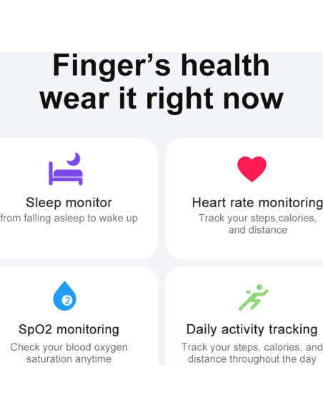 Anillo Inteligente ASHATA Fitness Monitoreo Sueño y Temperatura