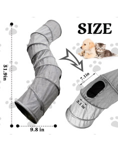 Túnel para Gatos Plegable MUYG 150.6x40.6cm Gris 2