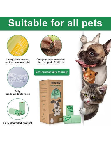 Bolsas Ecológicas para Excremento de Perro Red Window 100 Unidades