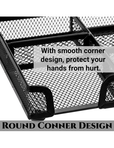 Organizadores de Cajón de Escritorio Noamus - 2 Piezas, Malla Metálica