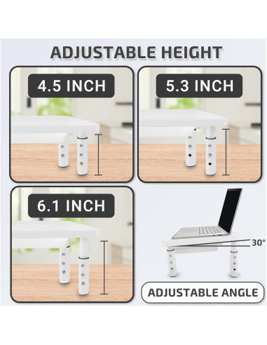 Soporte para Monitor BEHEY Ajustable Blanco 36.83 cm Ergonómico