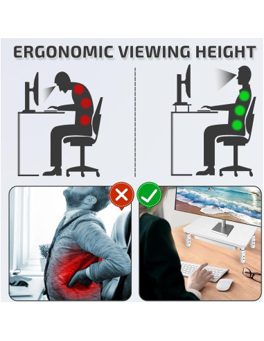 Soporte para Monitor BEHEY Ajustable Blanco 36.83 cm Ergonómico