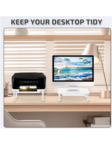 Soporte para Monitor BEHEY Ajustable Blanco 36.83 cm Ergonómico