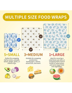 Envolturas de Cera de Abeja Reutilizables 9 Pack - abejawrap 2