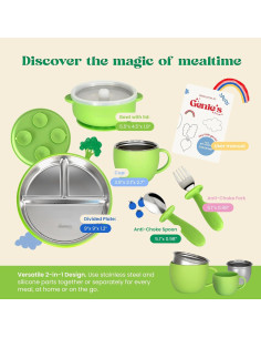 Juego de Platos y Cuencos de Acero Inoxidable Genie's Republic 5 Piezas 2