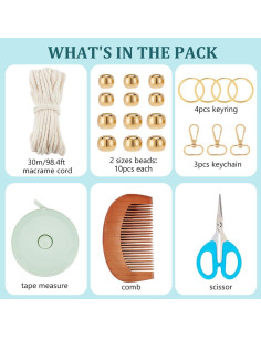 Kit de Llaveros de Macramé INFUNLY - 7 Diseños Bohemios 2