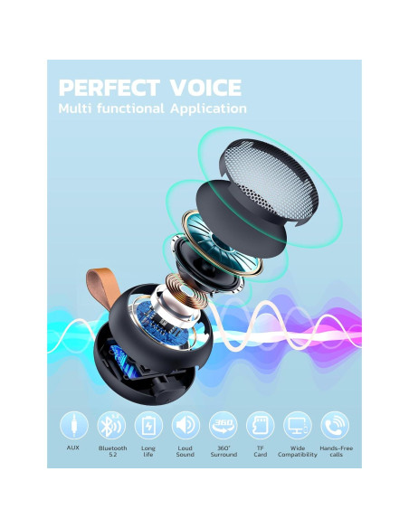 Altavoz Bluetooth Portátil Impermeable IPX7 SumYanHing Negro