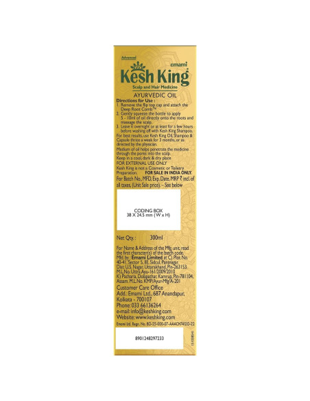 Aceite Capilar Ayurvédico Kesh King 300ml - Crecimiento y Fortalecimiento