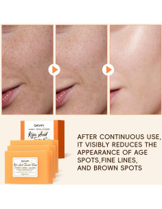 Jabón de Ácido Kójico y Cúrcuma QUIYUM - 3 Unidades + Esponja 2