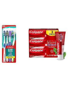 Colgate 360 Cepillo de Dientes Mediano + Pasta Blanqueadora 90g