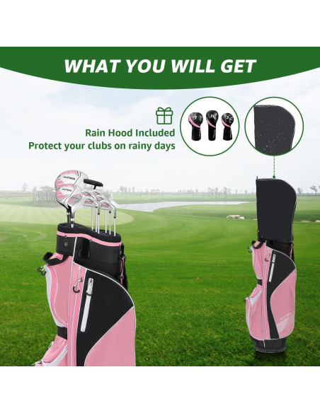 Juego de Golf Completo XDriveMax 10 Piezas Rosa