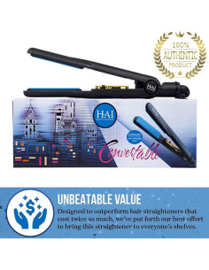 Plancha de Cerámica HAI C-001C Azul Clásico 2 en 1 con 5 Temperaturas 2