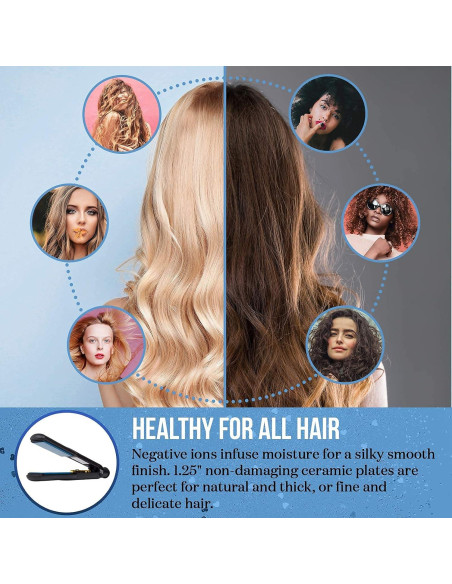 Plancha de Cerámica HAI C-001C Azul Clásico 2 en 1 con 5 Temperaturas