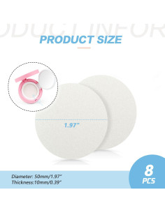 8 Esponjas de Maquillaje Quupy Redondas para Base y Polvo 2