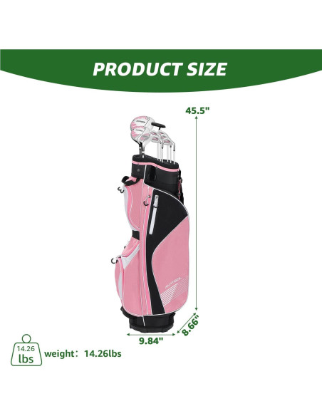 Juego de Golf Completo XDriveMax 10 Piezas Rosa