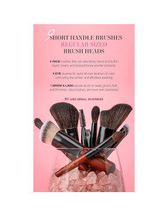 Juego de Brochas de Maquillaje Mini Cosme Life - 9 Piezas con Estuche 2