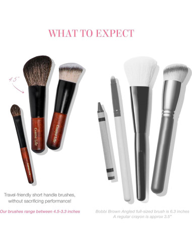 Juego de Brochas de Maquillaje Mini Cosme Life - 9 Piezas con Estuche