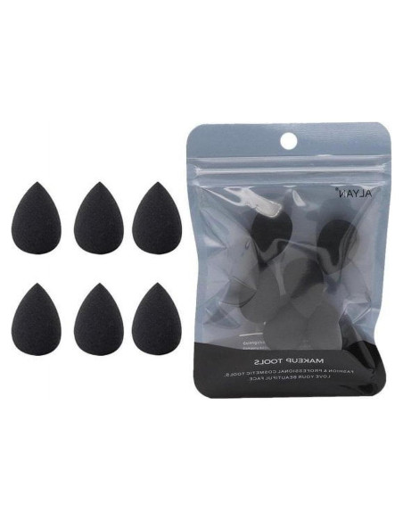 Conjunto de 6 Esponjas de Maquillaje Mini Negras Jinshining