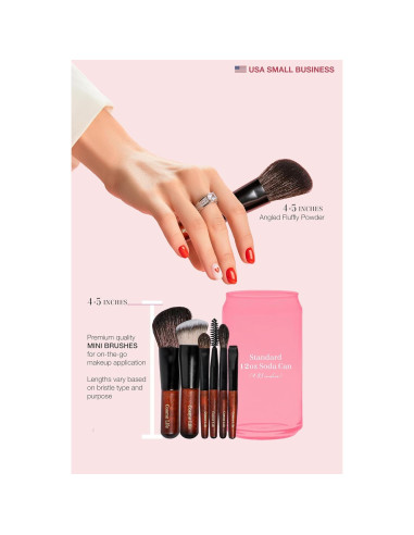 Juego de Brochas de Maquillaje Mini Cosme Life - 9 Piezas con Estuche