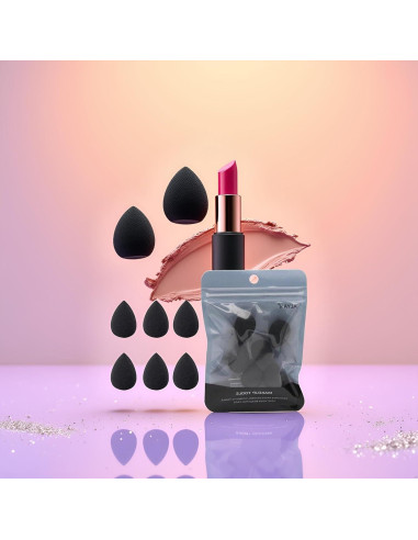 Conjunto de 6 Esponjas de Maquillaje Mini Negras Jinshining