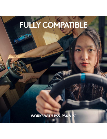 Volante Logitech G923 con Pedales y TRUEFORCE para PS5/PC