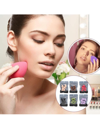 Conjunto de 6 Esponjas de Maquillaje Mini Negras Jinshining