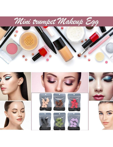 Conjunto de 6 Esponjas de Maquillaje Mini Negras Jinshining